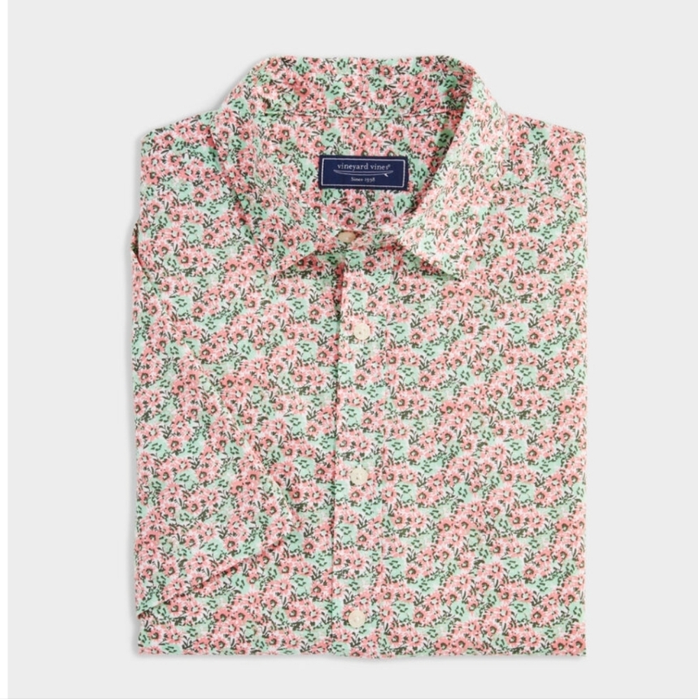 Vineyard Vines Gulf Floral Casual Button Up Shirt